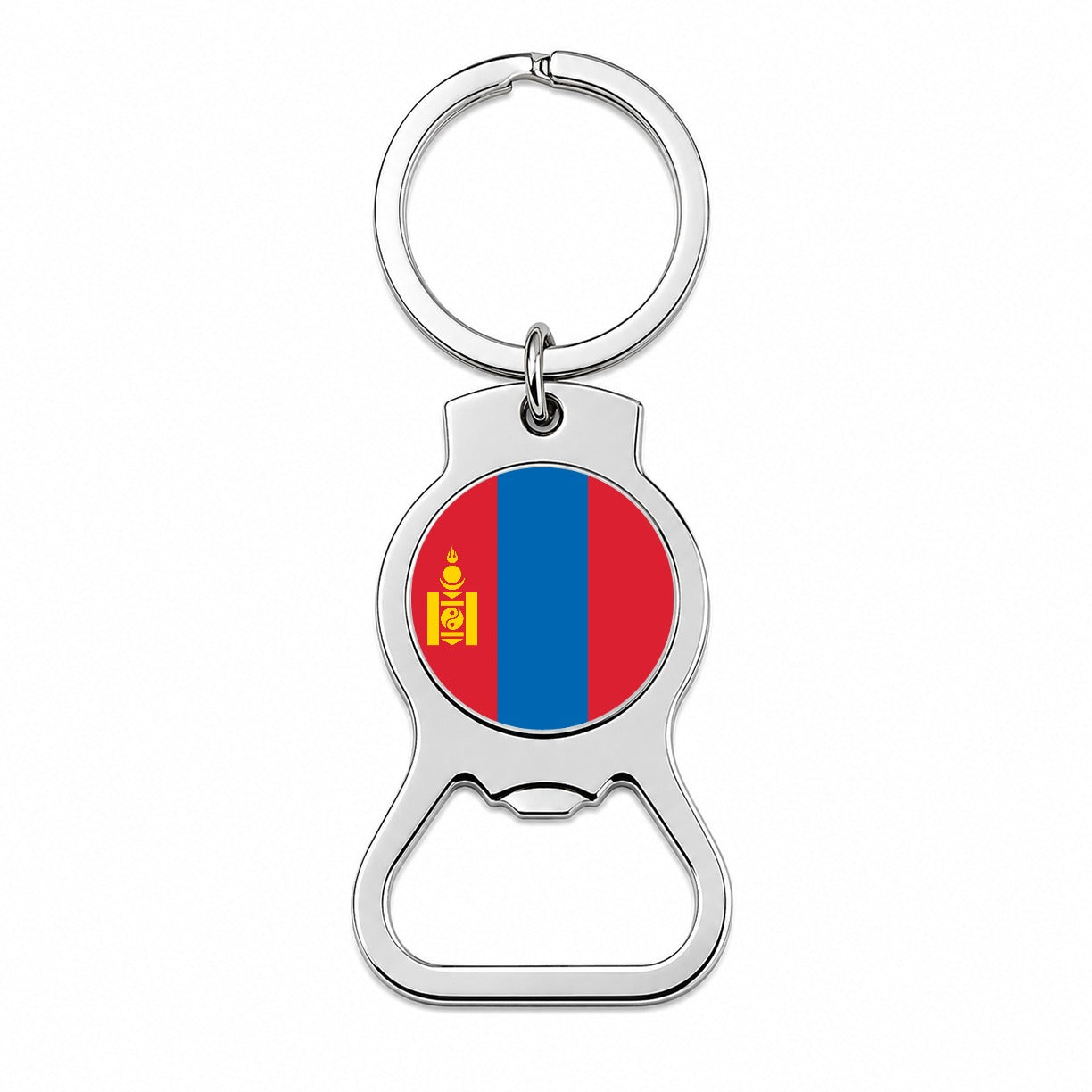 Mongolia Country Flag Bottle Opener Keychain