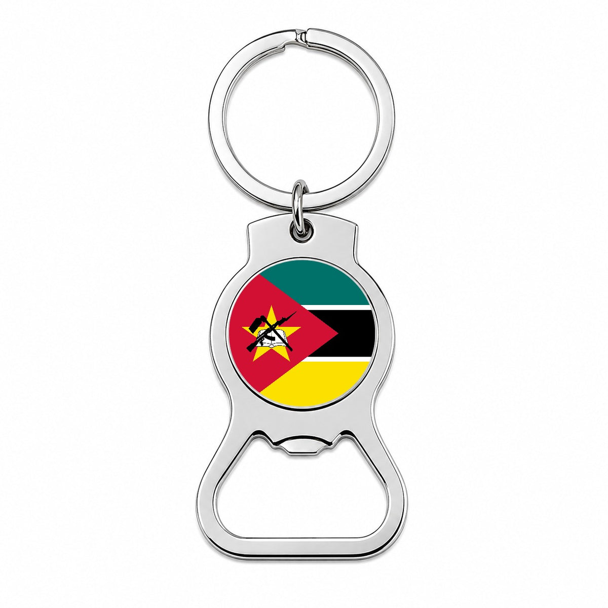 Mozambique Country Flag Bottle Opener Keychain
