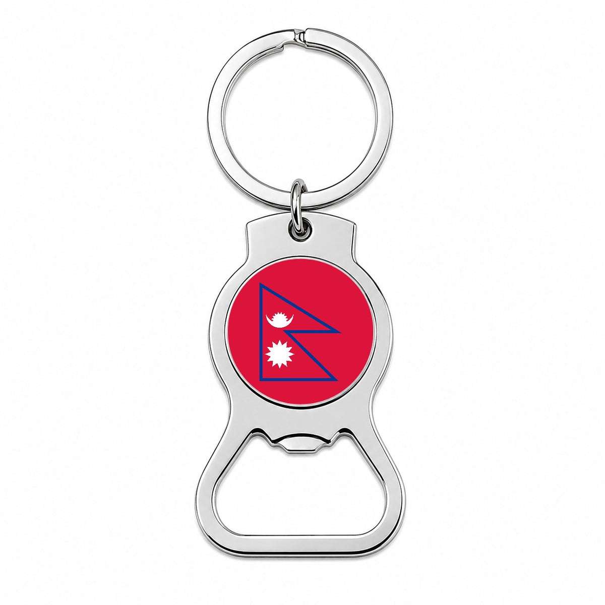 Nepal Country Flag Bottle Opener Keychain