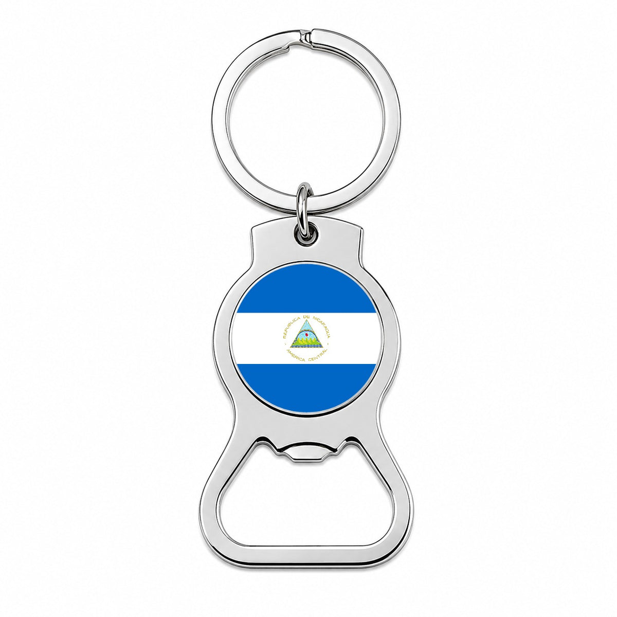 Nicaragua Country Flag Bottle Opener Keychain
