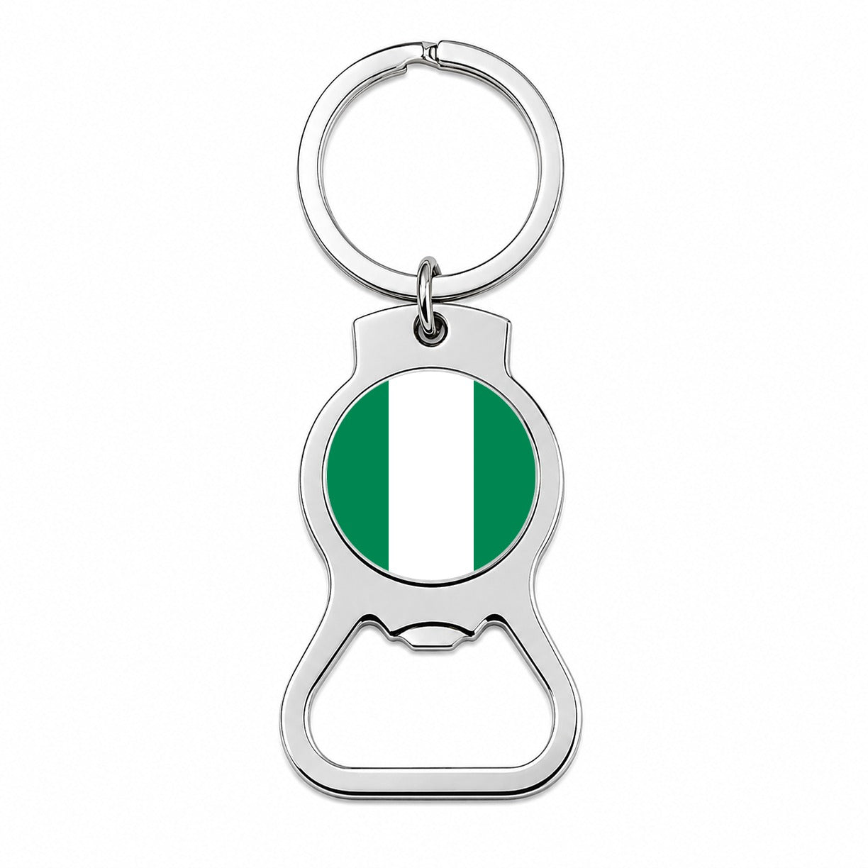 Nigeria Country Flag Bottle Opener Keychain