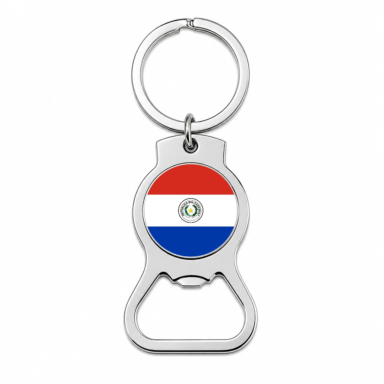 Paraguay Country Flag Bottle Opener Keychain