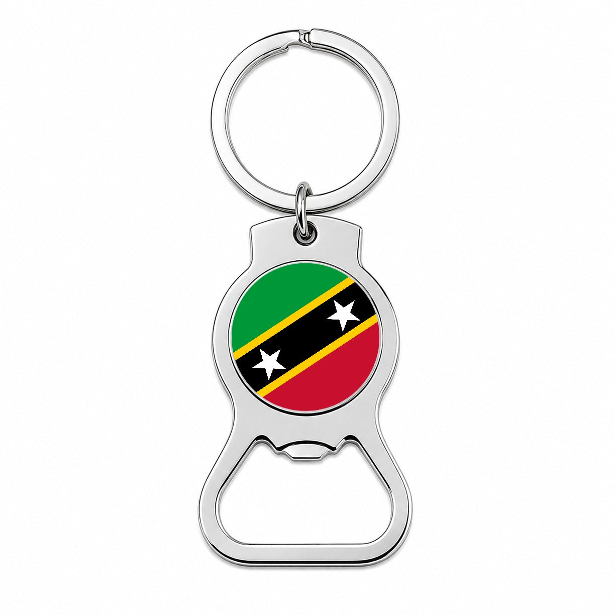 Saint Kitts and Nevis Country Flag Bottle Opener Keychain
