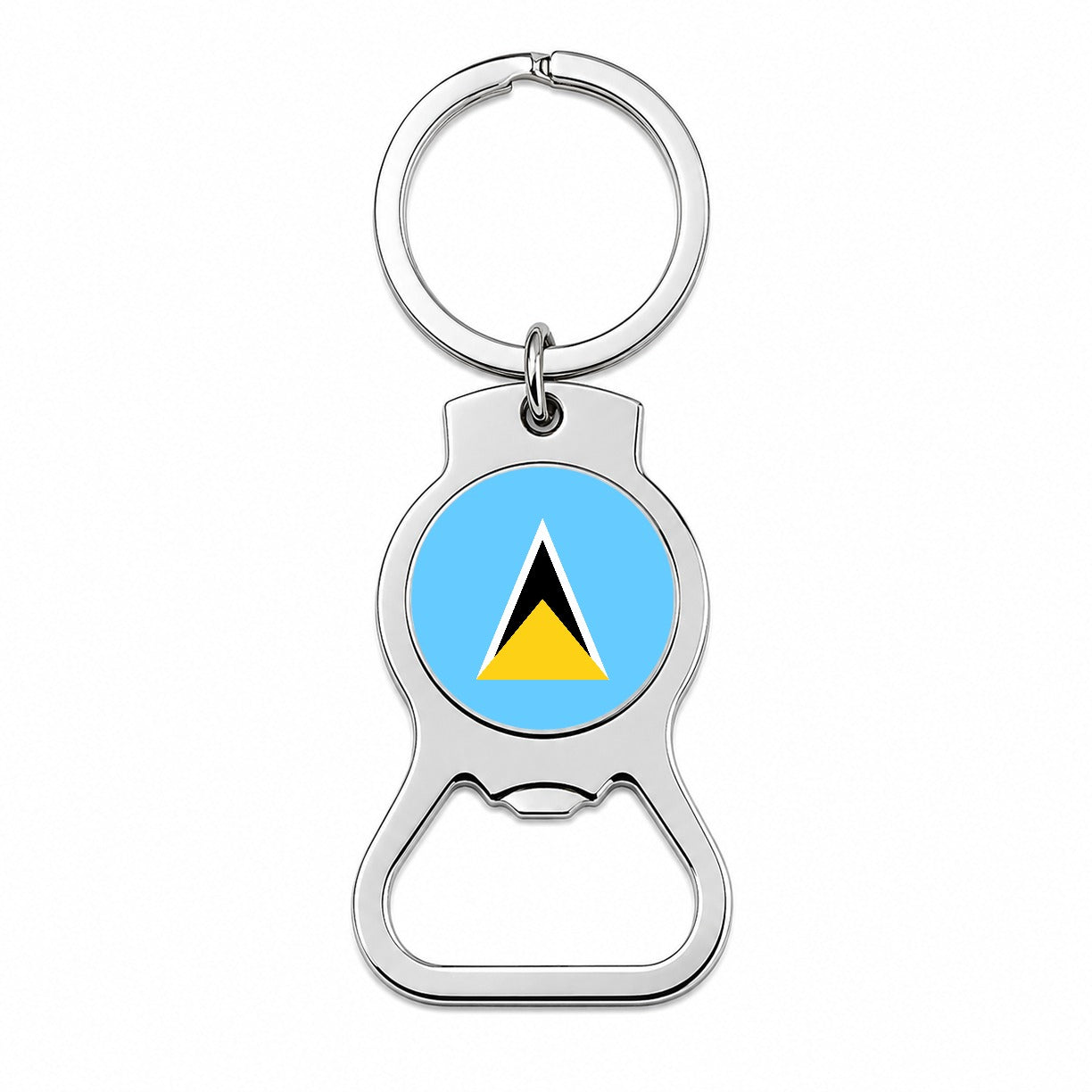 Saint Lucia Country Flag Bottle Opener Keychain