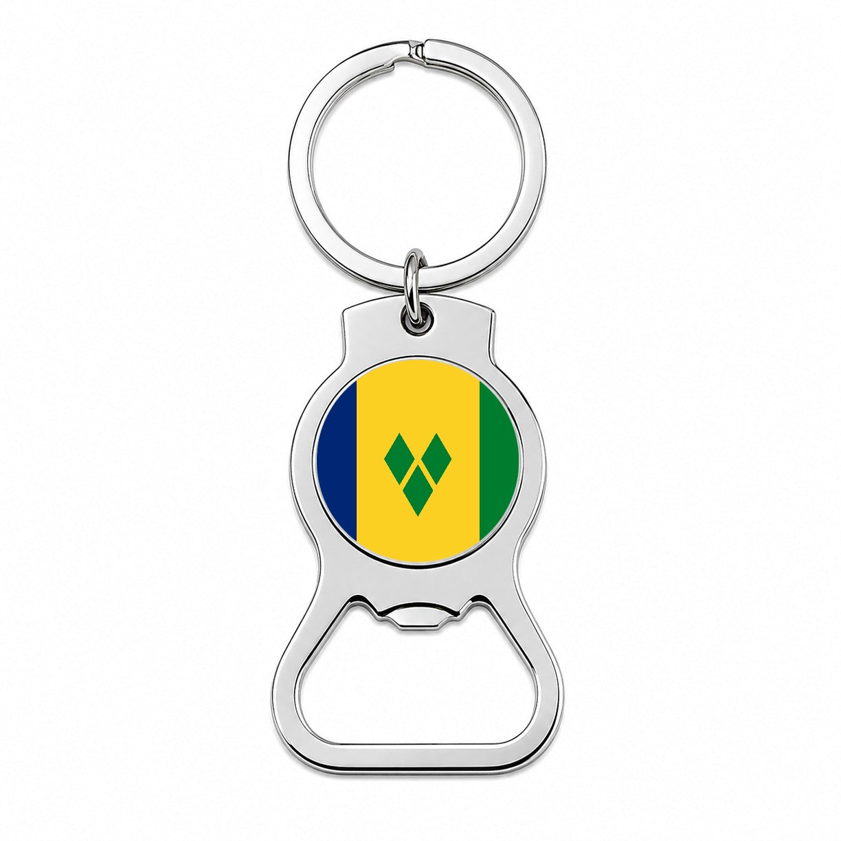 Saint Vincent and the Grenadines Country Flag Bottle Opener Keychain