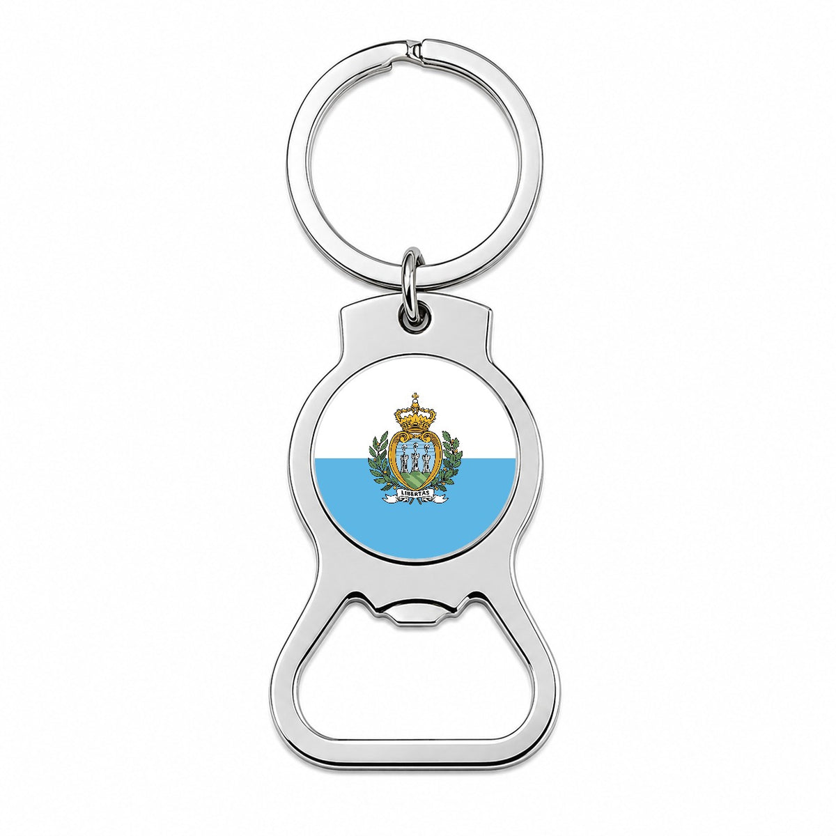San Marino Country Flag Bottle Opener Keychain