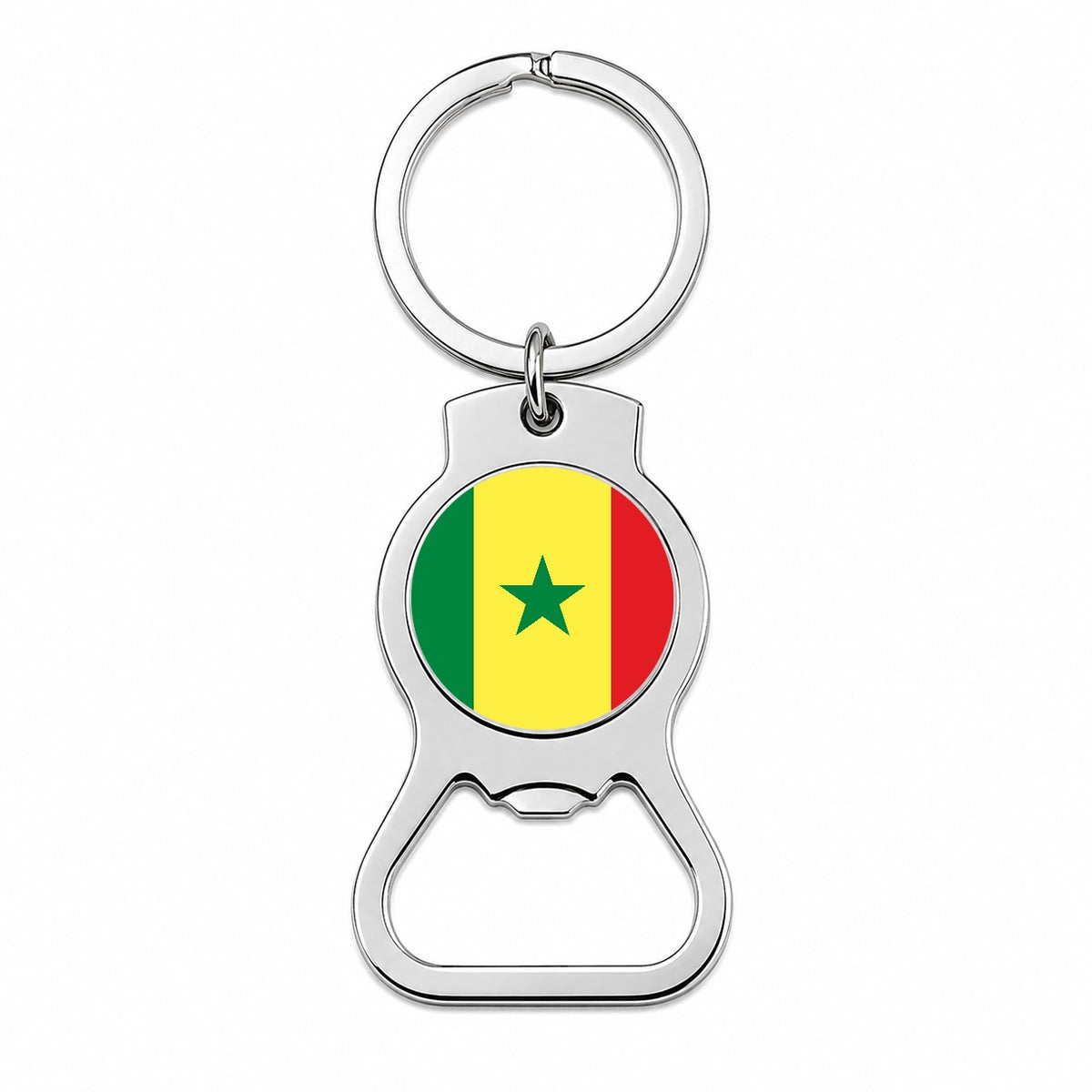 Senegal Country Flag Bottle Opener Keychain