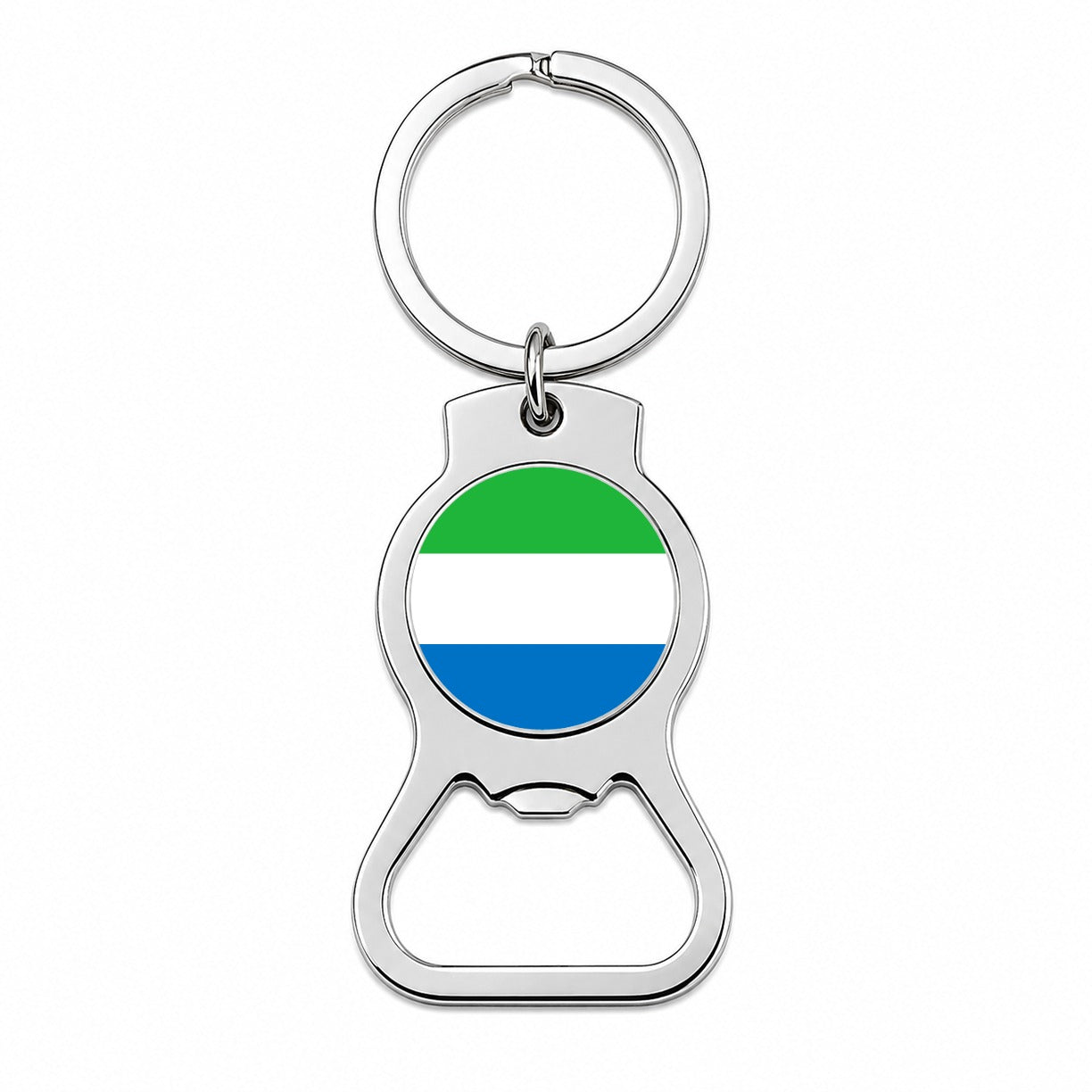 Sierra Leone Country Flag Bottle Opener Keychain