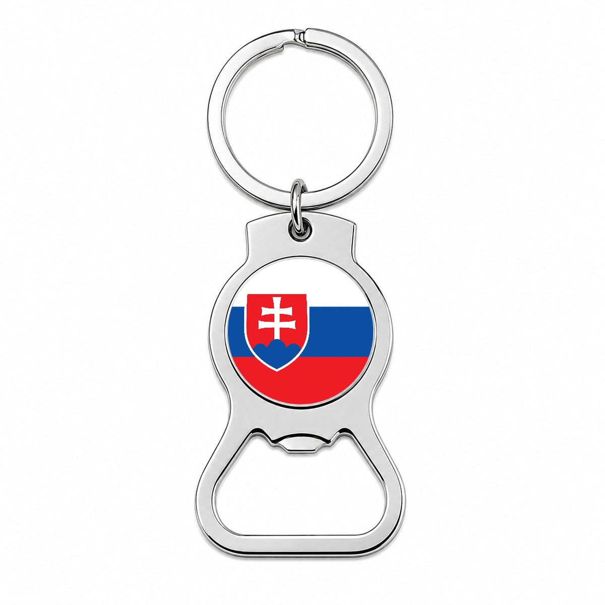 Slovakia Country Flag Bottle Opener Keychain