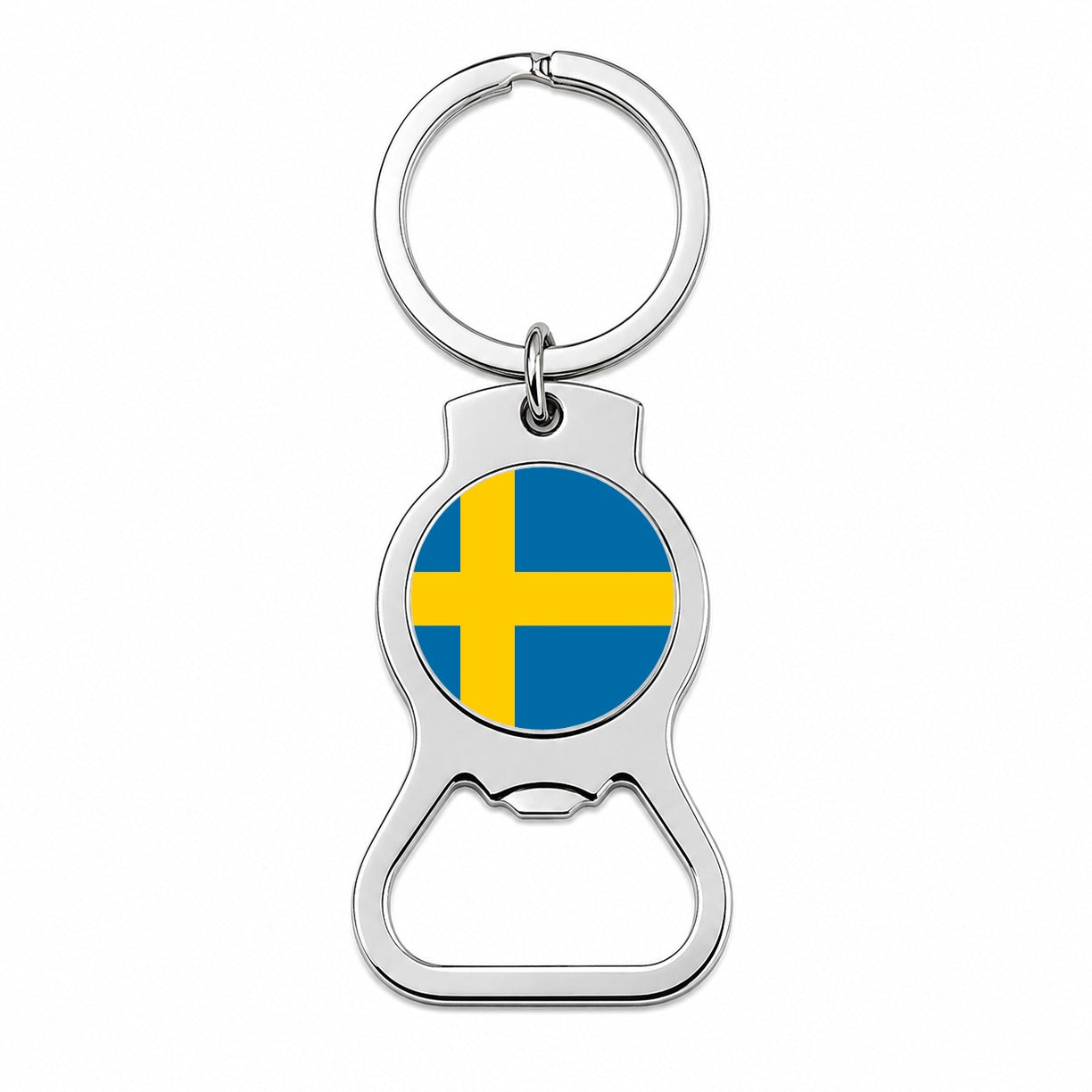 Sweden Country Flag Bottle Opener Keychain