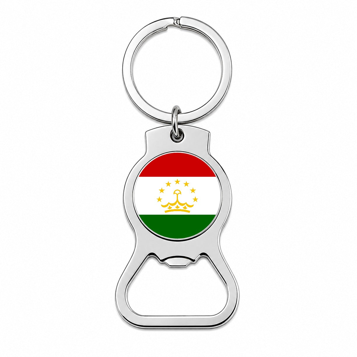 Tajikistan Country Flag Bottle Opener Keychain