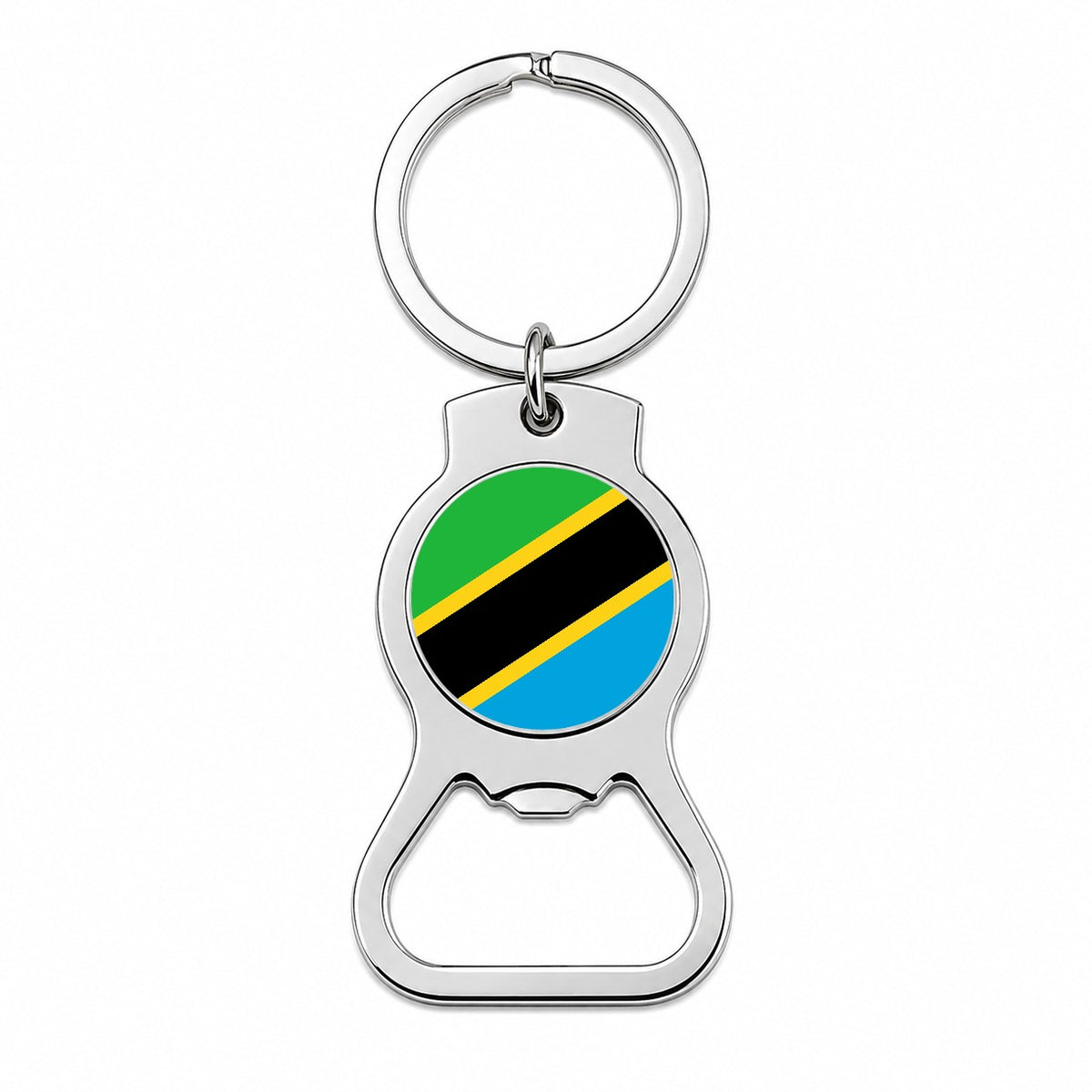 Tanzania, United Republic of Country Flag Bottle Opener Keychain