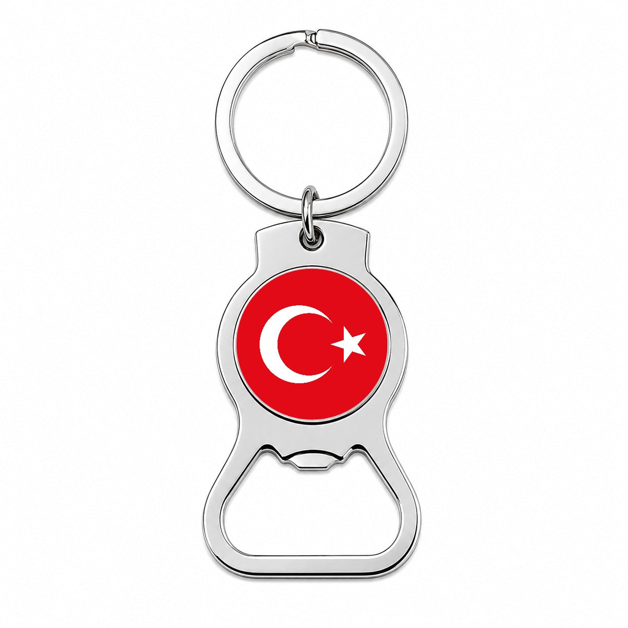 Turkey Country Flag Bottle Opener Keychain