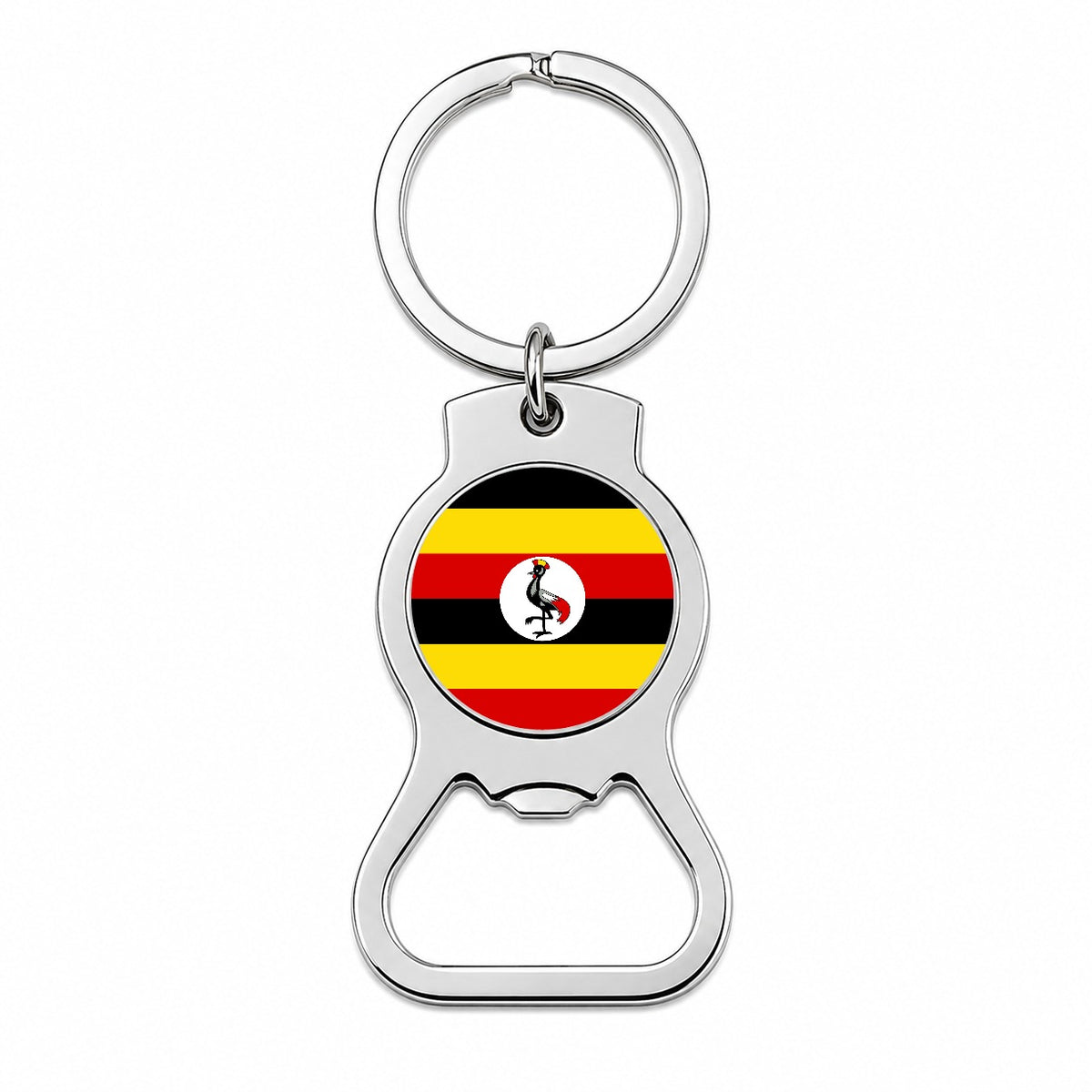 Uganda Country Flag Bottle Opener Keychain