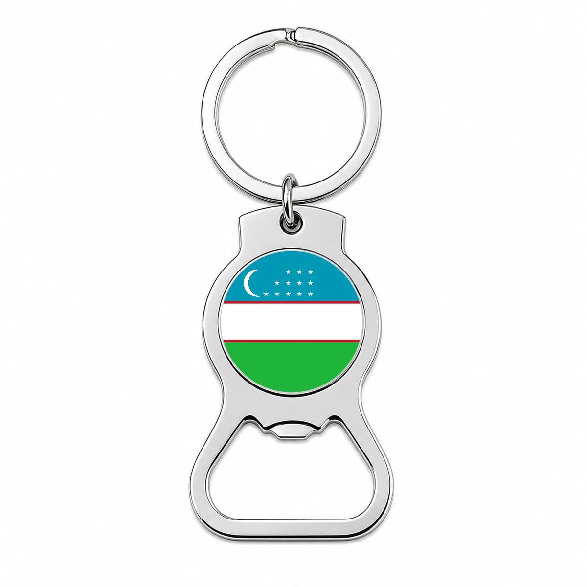 Uzbekistan Country Flag Bottle Opener Keychain