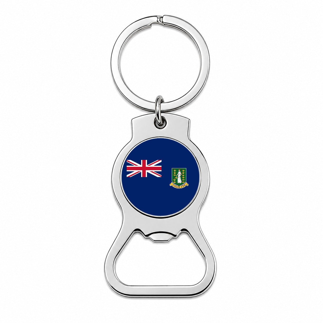 Virgin Islands (British) Country Flag Bottle Opener Keychain