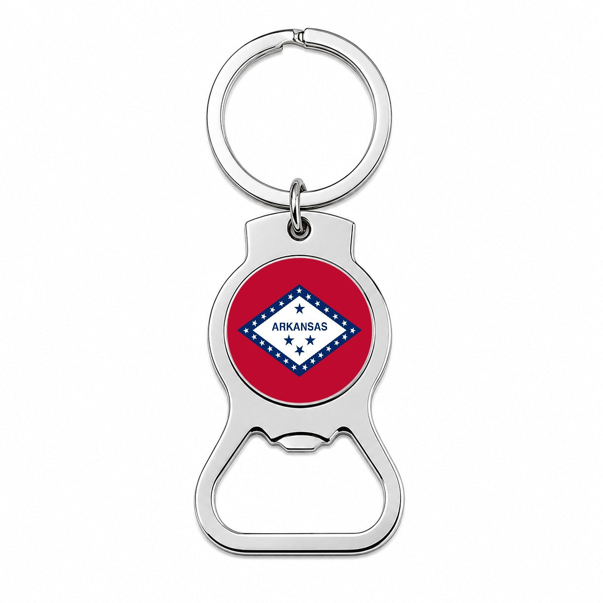 Arkansas AR State Flag Bottle Opener Keychain