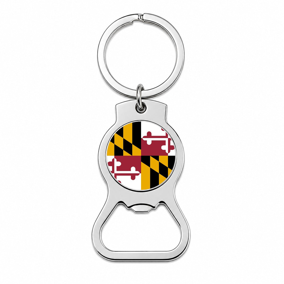 Maryland MD State Flag Bottle Opener Keychain