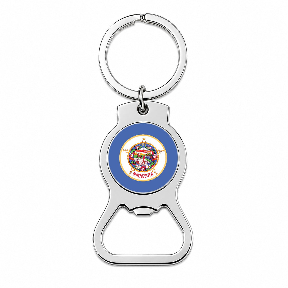 Minnesota MN State Flag Bottle Opener Keychain