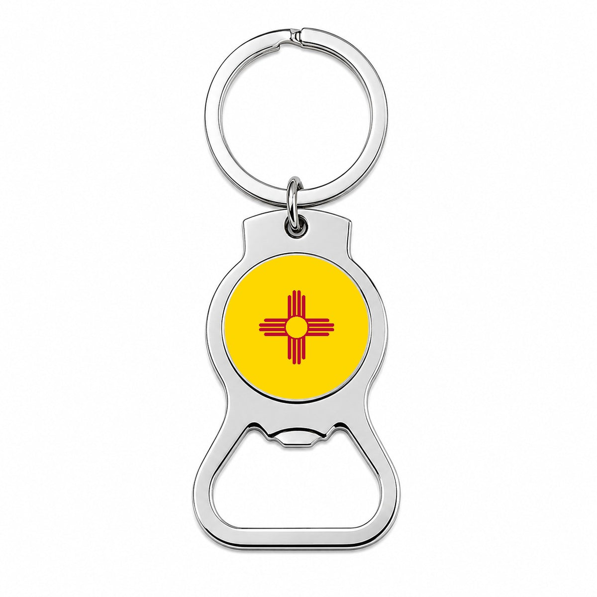 New Mexico NM State Flag Bottle Opener Keychain