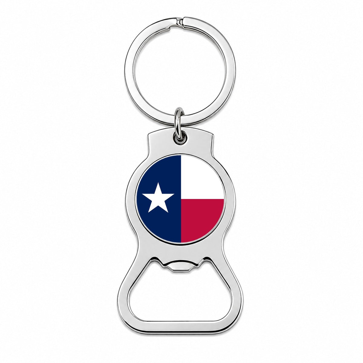 Texas TX State Flag Bottle Opener Keychain