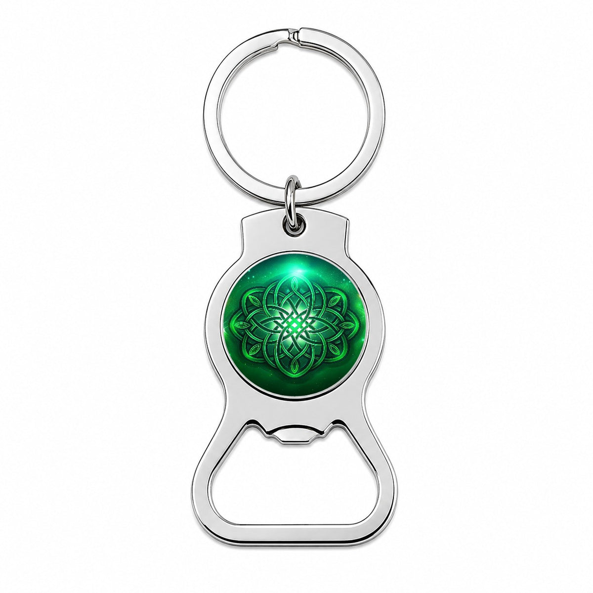 Celtic Knot Irish Eternity Love Green Bottle Opener Keychain