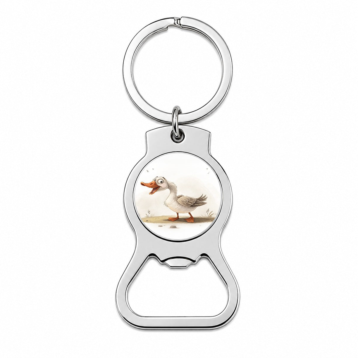 Funny Silly Goose Bottle Opener Keychain