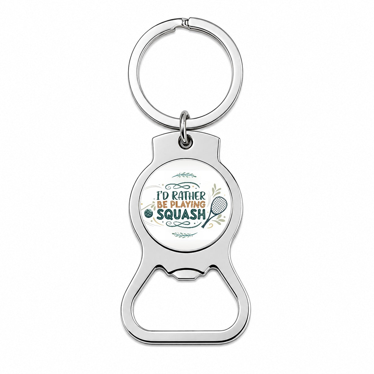 I'd Rather Be Playing Squash Bottle Opener Keychain