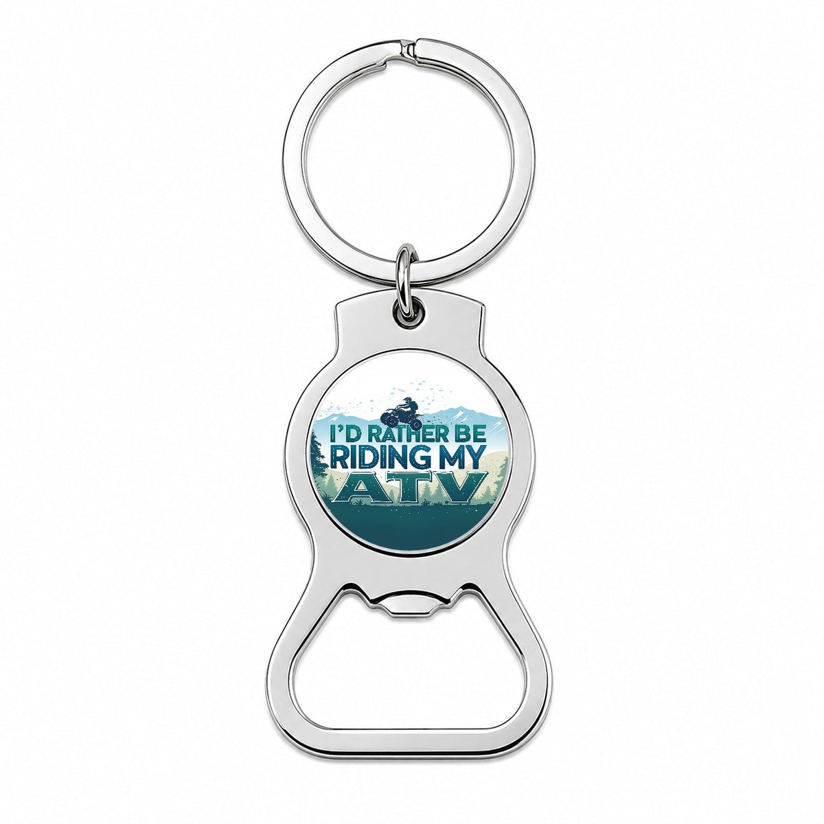 I'd Rather Be Riding My ATV Bottle Opener Keychain