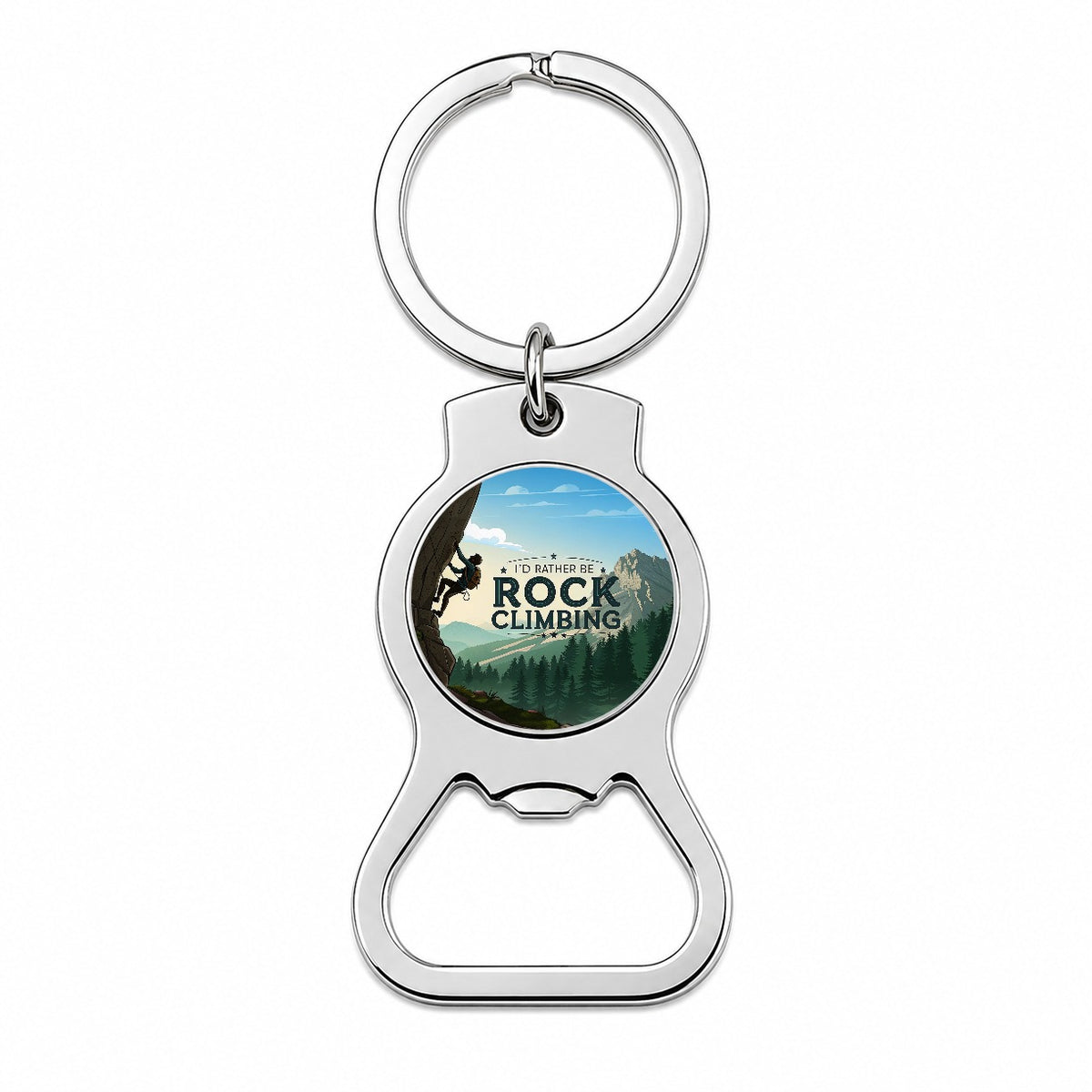I'd Rather Be Rocking Climbing Bottle Opener Keychain