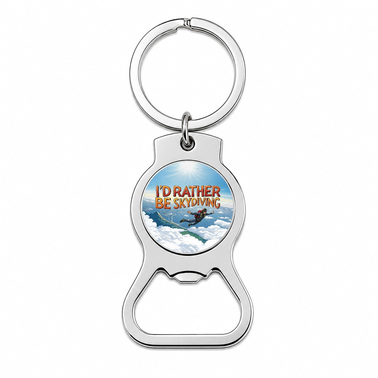 I'd Rather Be Skydiving Skydiver Bottle Opener Keychain