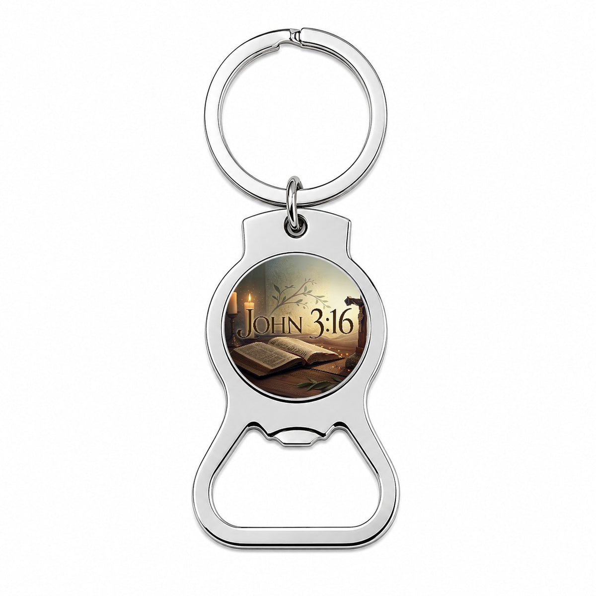 John 3-16 Bible Religious Verse Bottle Opener Keychain