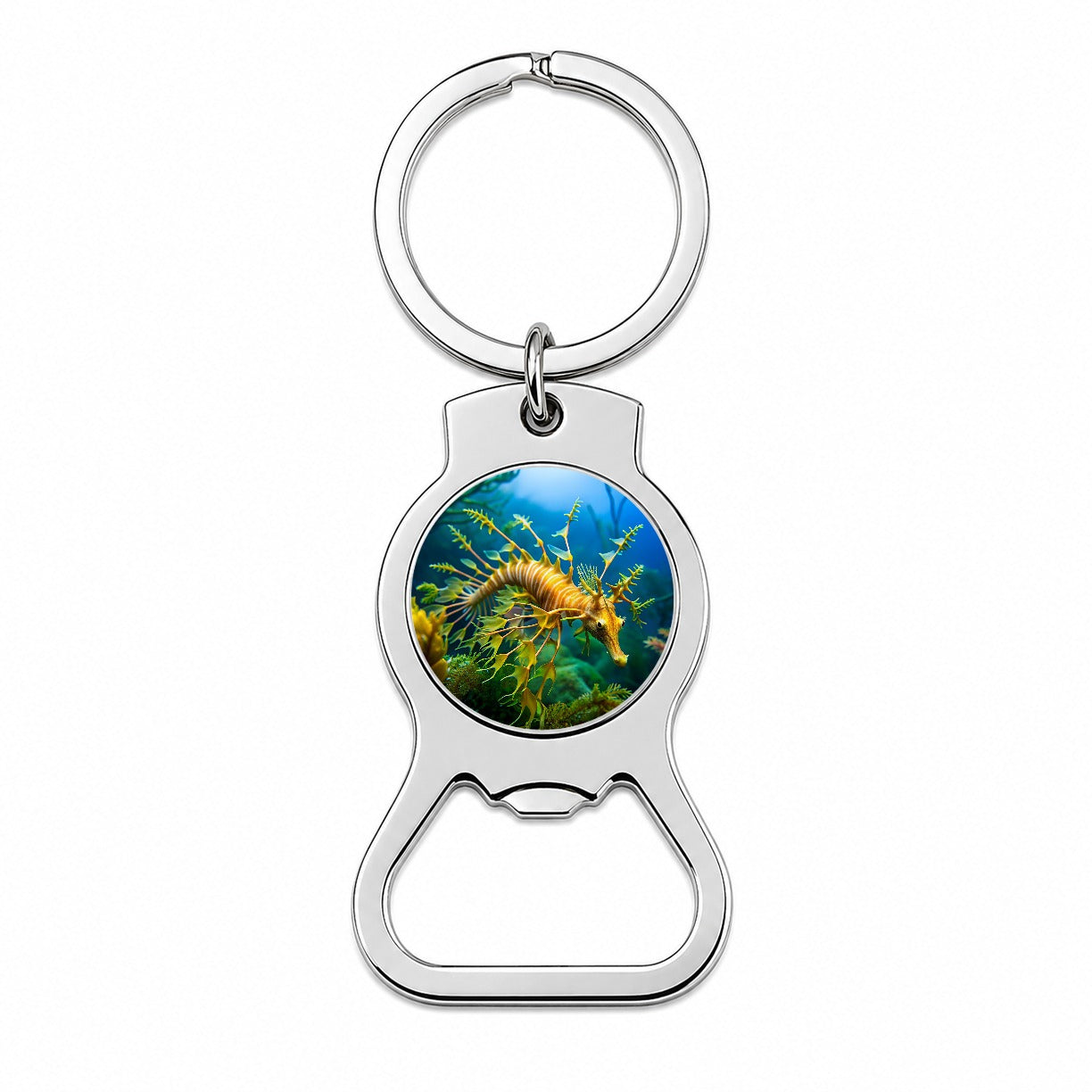 Leafy Seadragon Swimming Bottle Opener Keychain