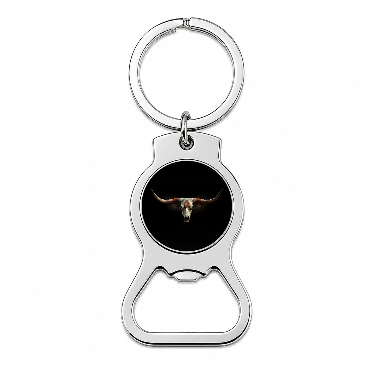 Longhorn Cattle Skull Bottle Opener Keychain