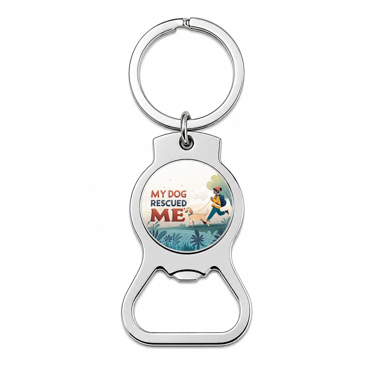 My Dog Rescued Me Pet Adoption Bottle Opener Keychain