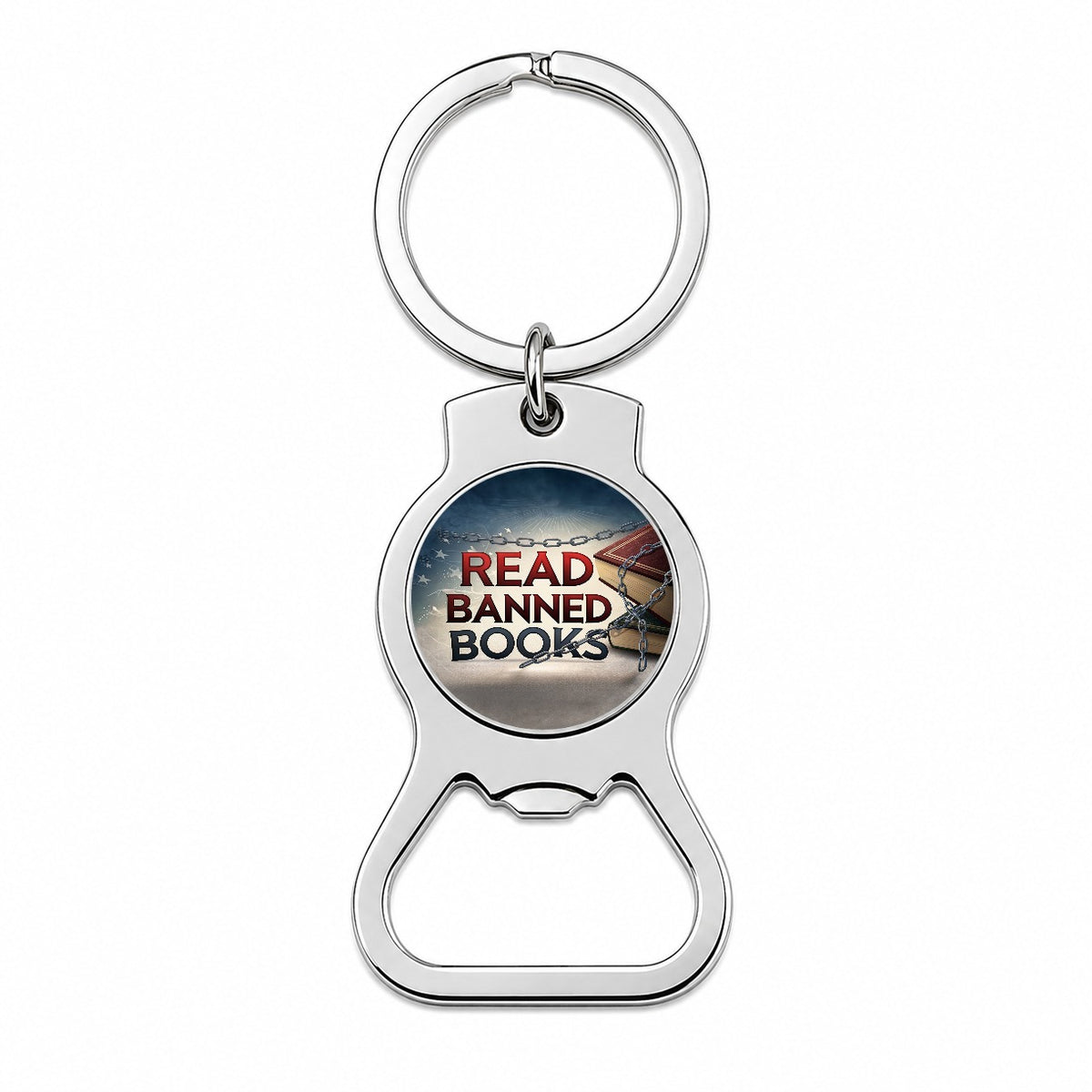 Read Banned Books Chains Bottle Opener Keychain