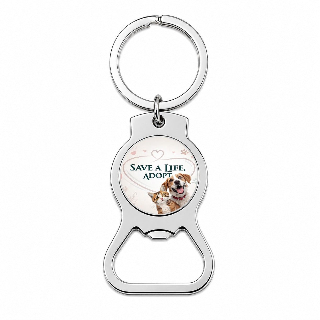 Save A Life Adopt Rescue Pet Dog Cat Bottle Opener Keychain