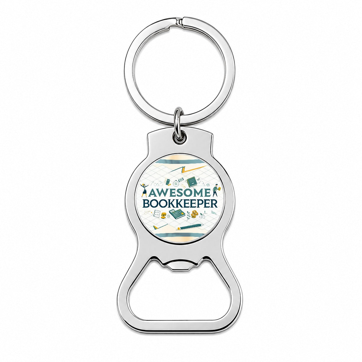 Awesome Bookkeeper Inspirational Bottle Opener Keychain