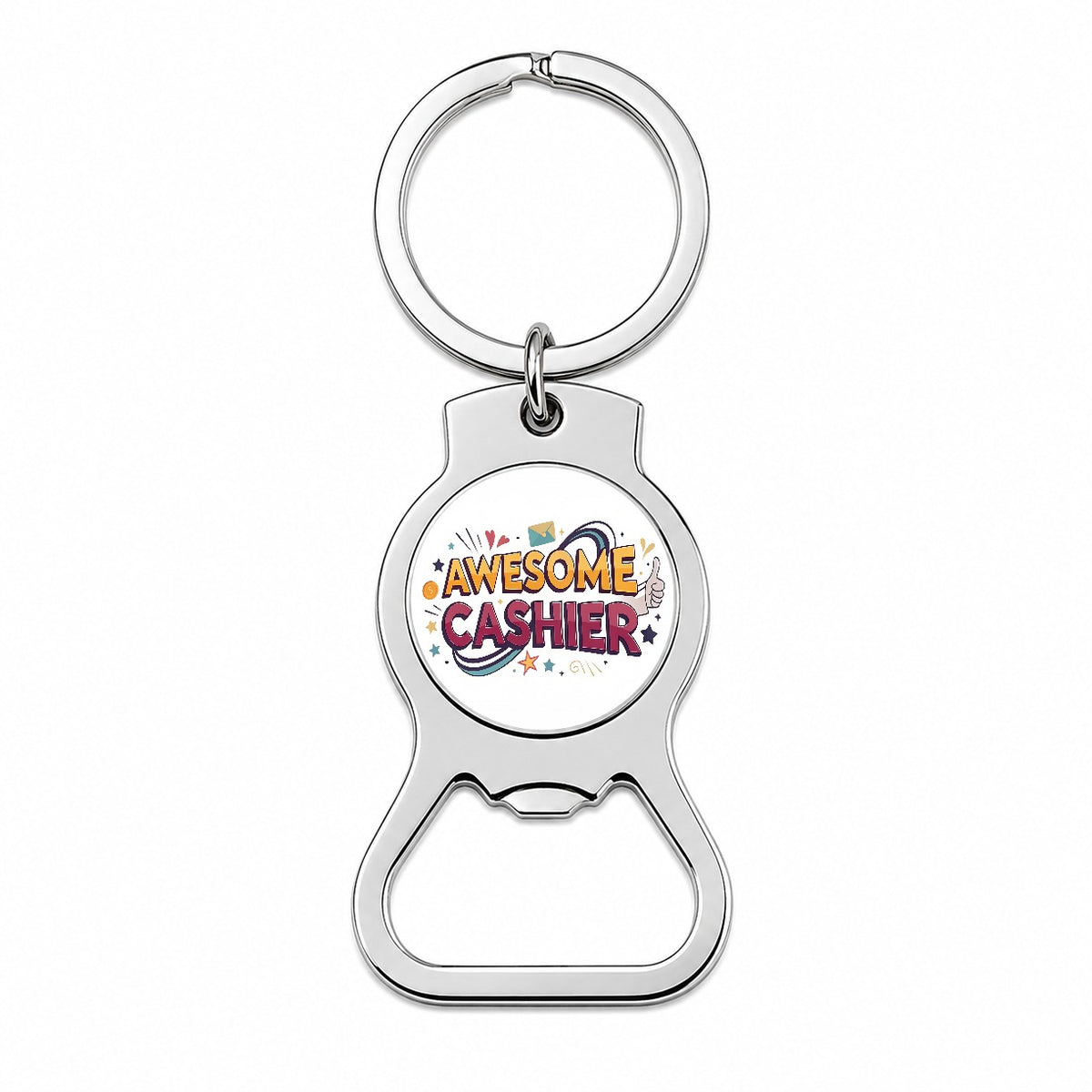 Awesome Cashier Inspirational Bottle Opener Keychain