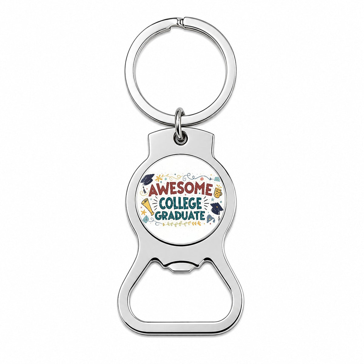 Awesome College Graduate Graduation Inspirational Bottle Opener Keychain