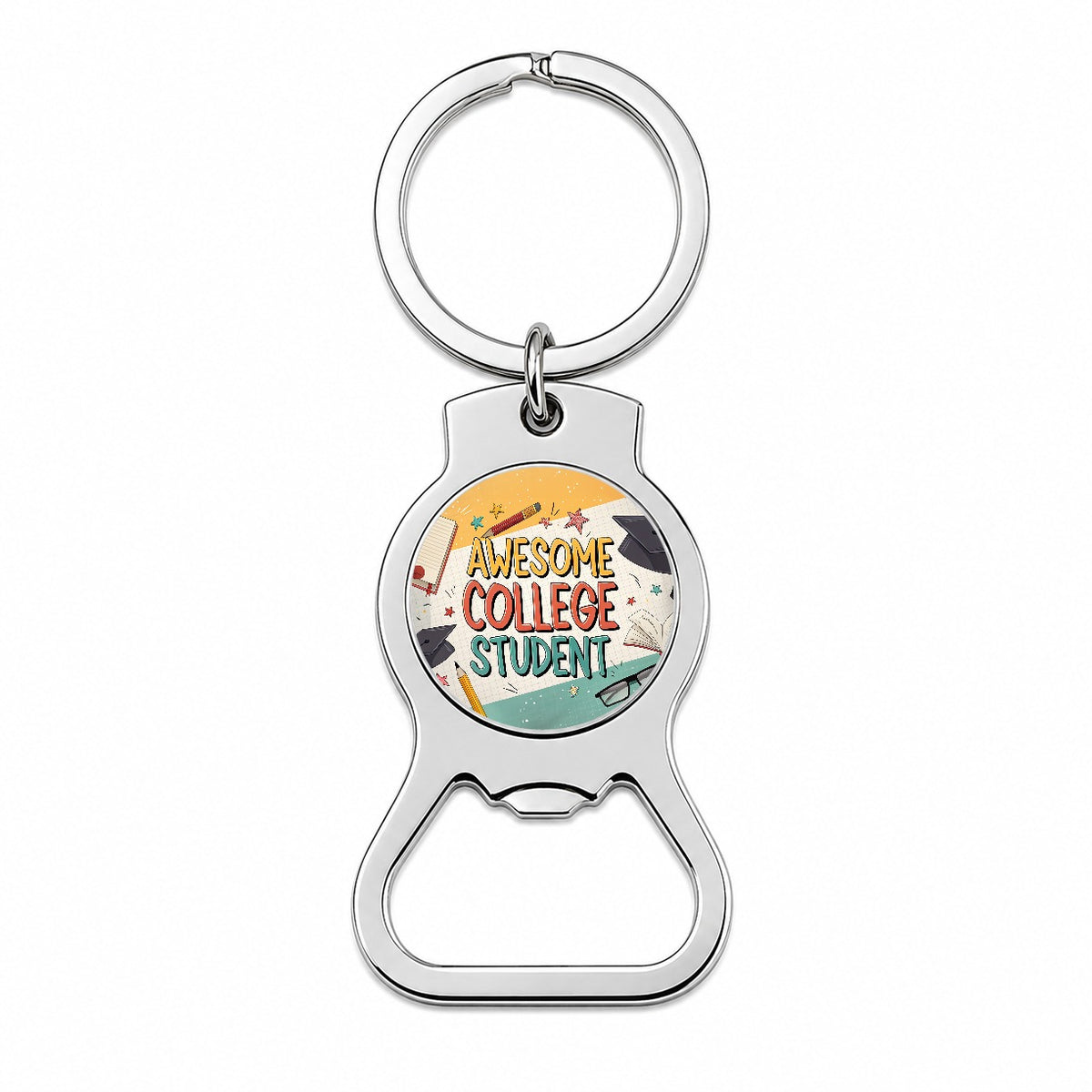 Awesome College Student Graduation Inspirational Bottle Opener Keychain