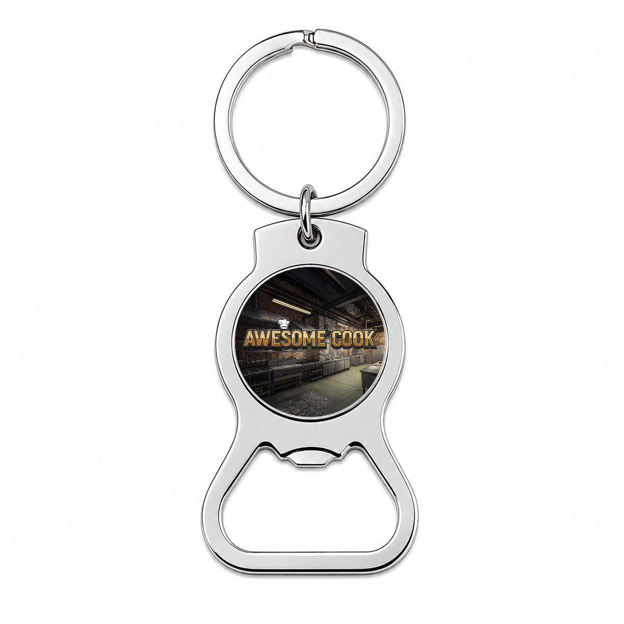 Awesome Cook Inspirational Industrial Kitchen Bottle Opener Keychain