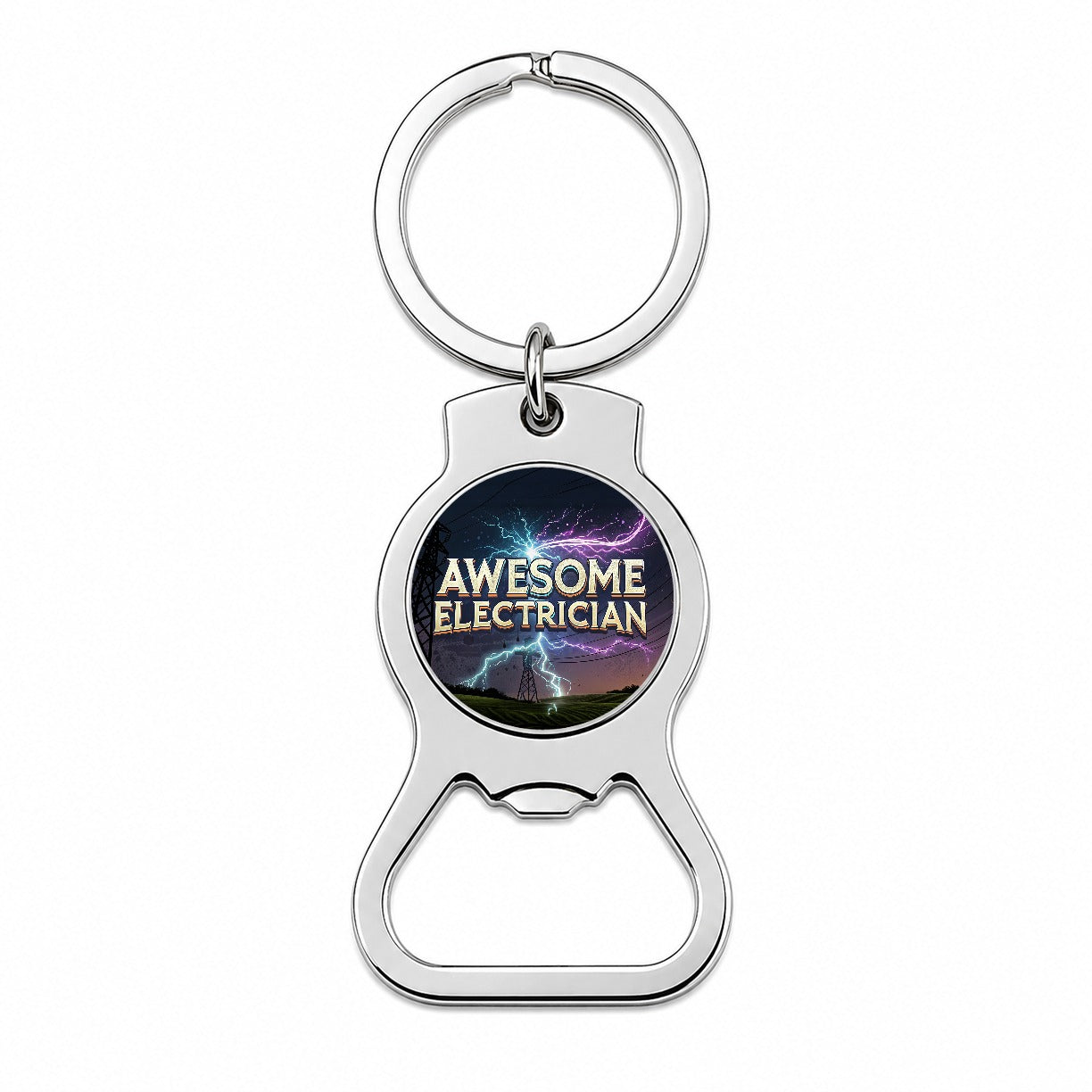Awesome Electrician Inspirational Bottle Opener Keychain