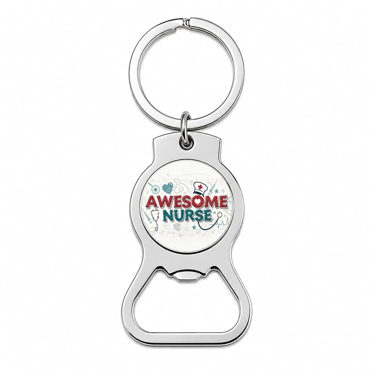 Awesome Nurse Inspirational Bottle Opener Keychain