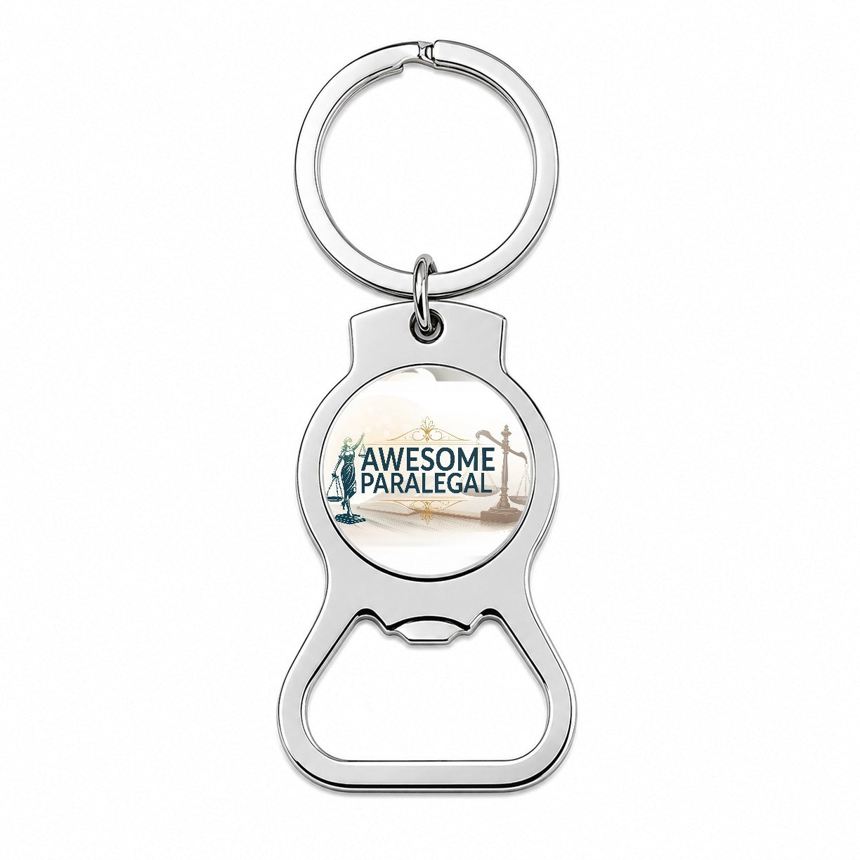 Awesome Paralegal Scales of Justice Inspirational Bottle Opener Keychain