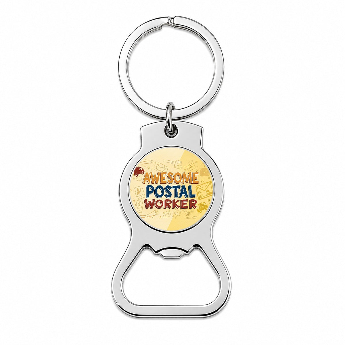 Awesome Postal Worker Inspirational Bottle Opener Keychain