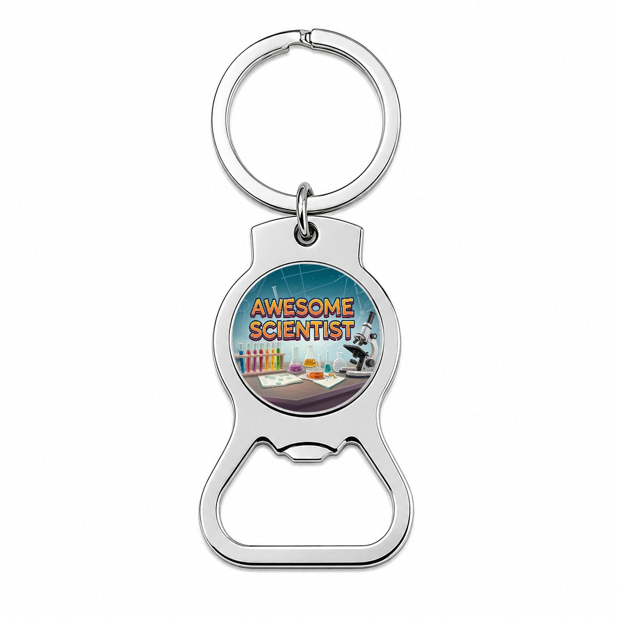 Awesome Scientist Inspirational Lab Microscope Bottle Opener Keychain