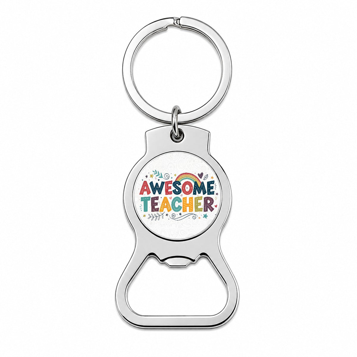 Awesome Teacher Inspirational Bottle Opener Keychain