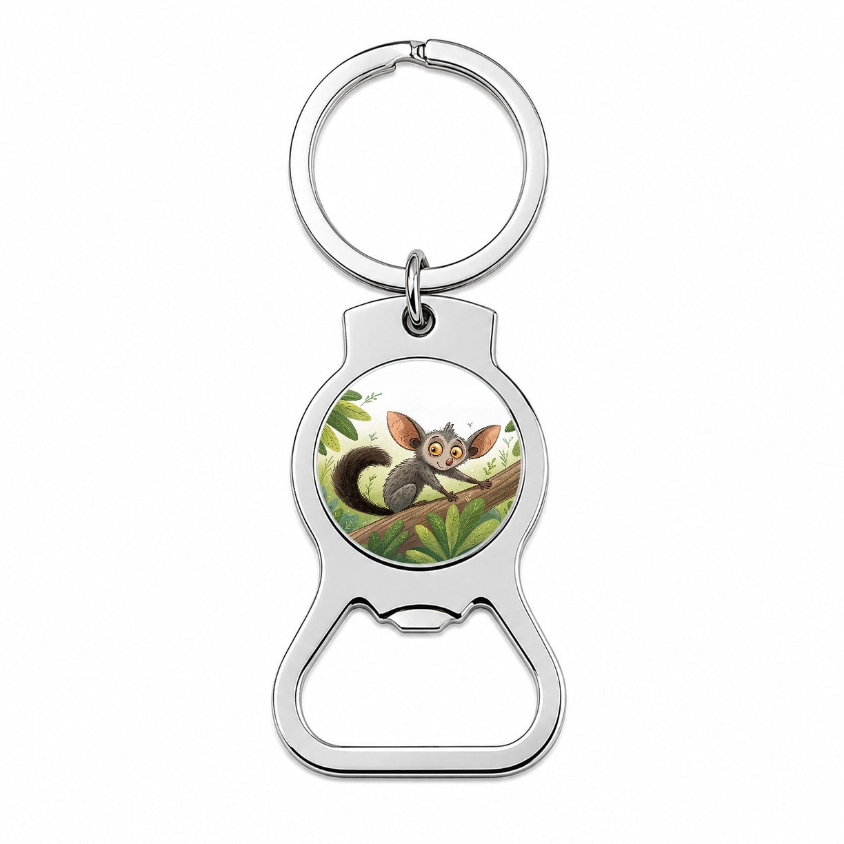 Aye Aye Children's Illustration Style Bottle Opener Keychain