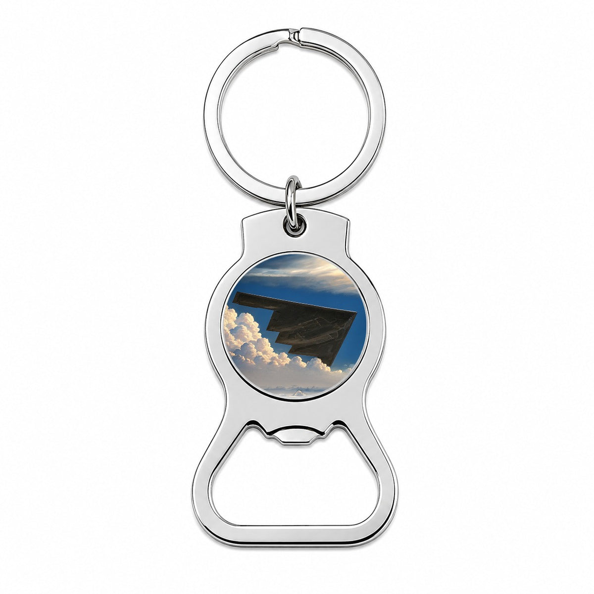 B-2 Spirit Stealth Bomber Airplane In Flight Illustration Bottle Opener Keychain